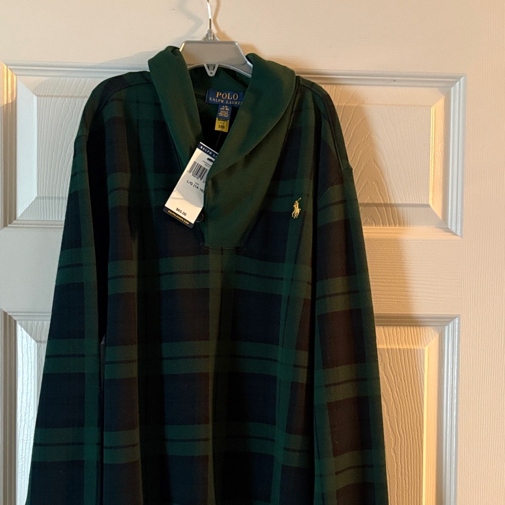 Polo by Ralph Lauren Green Plaid Kids Sweater